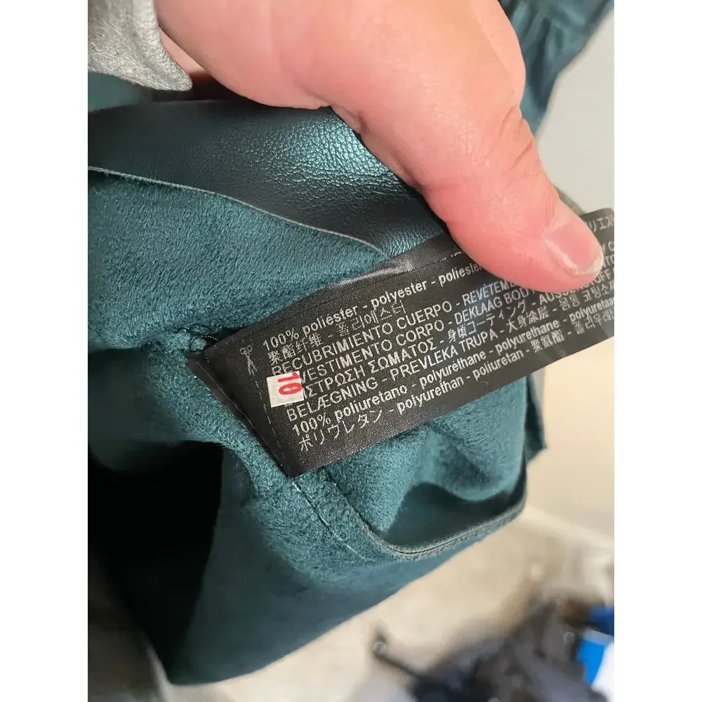 Zara Knit Green Faux Leather Midi Dress Size Small‎ - Picture 12 of 12